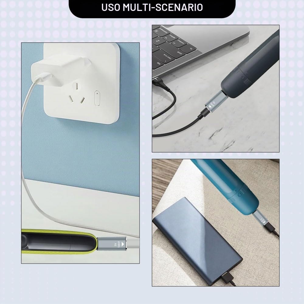 5 V Type-C Caricabatterie Adattatore per Phillips OneBlade QP2734 QP2724 QP2824 QP2834 QP4631 MG5910 MG7910 MG9510 QP1924 QP1324 USB-C Shaver Trimmer Charger Converter Compatibile con Philipp