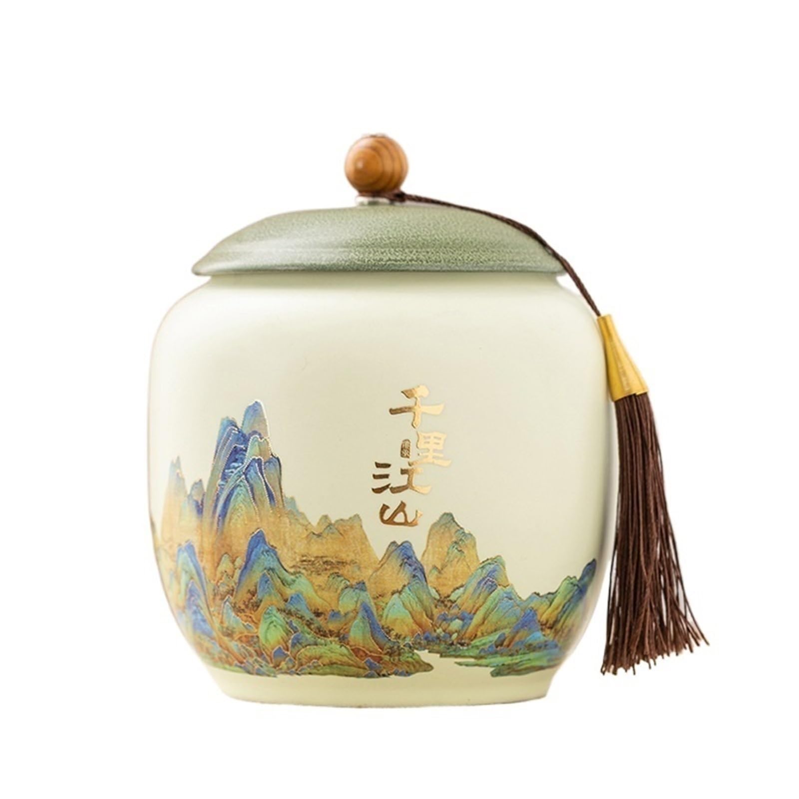 Yanrose One Color Tea Jar Green Ginger Jar Tea Tins Cans Canister Caddy Small Jars With Lids Ceramic Cookie Jar Storage Jars