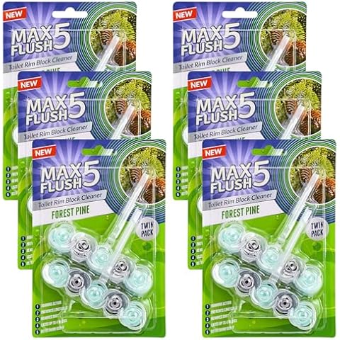 6 Pack Max Flush Toilet Rim Block Cleaner Cover