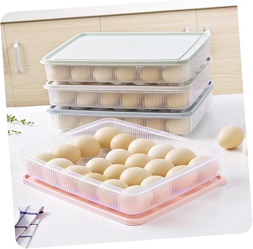 Miniatura 9 de Alipis Bandeja de soporte para huevos de 24 cuadrículas, almacenamiento simple para refrigerador para refrigerador, color rosa
