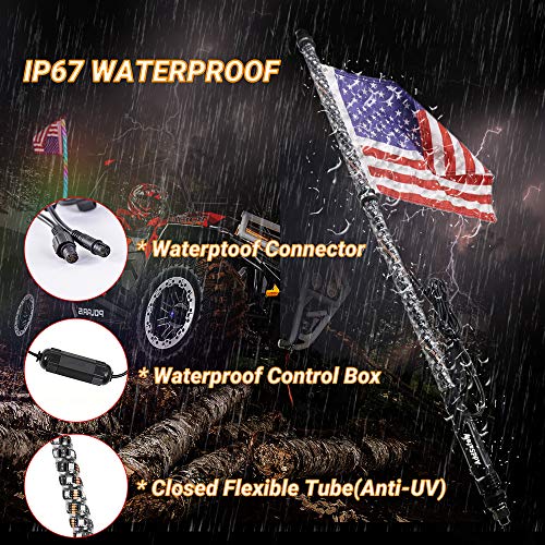 Addsafety 3Ft Rf Remote Control Led Whips Light With Dacning/Chasing Light With Hookup And American Flag For Off- Road Vehicle Atv Utv Rzr Jeep Trucks Dunes #TOP4