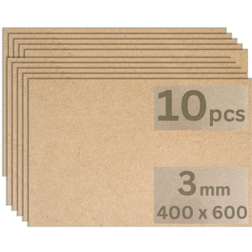 Trustleaf 3mm Sheets of MEDITE Premier MDF 400mm x 600mm Approx 16" x 24". Pack of 10