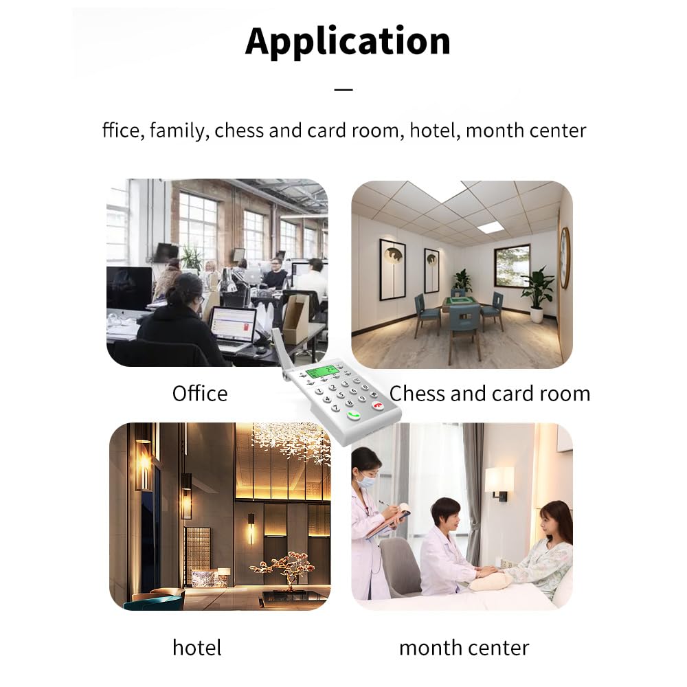 de Intercomunicación Inalámbrico Inteligente Gran Capacidad de Red para Oficina Negocios Casa Oficina/Intercomunicación Habitación a Habitación 38 Tonos Llamada, Negro (Plata #-1)