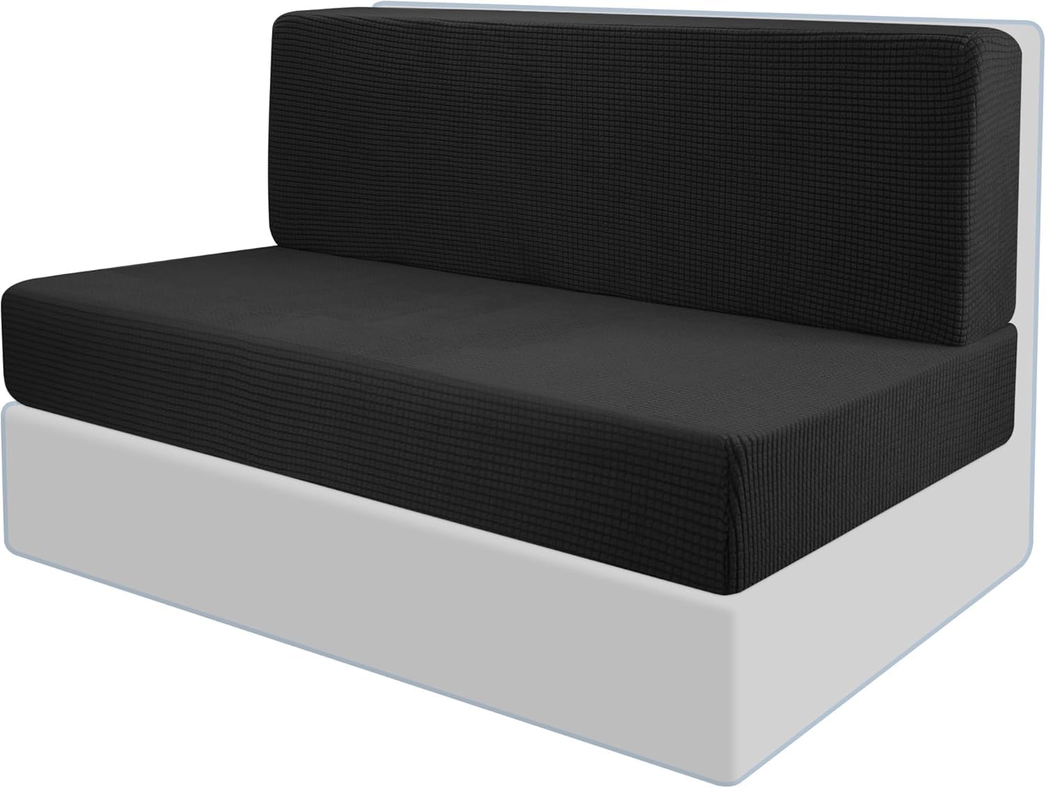 GIONAR Lot de 2 housses de coussin pour camping-car - Avec fermeture éclair - Noires - Pour remorque