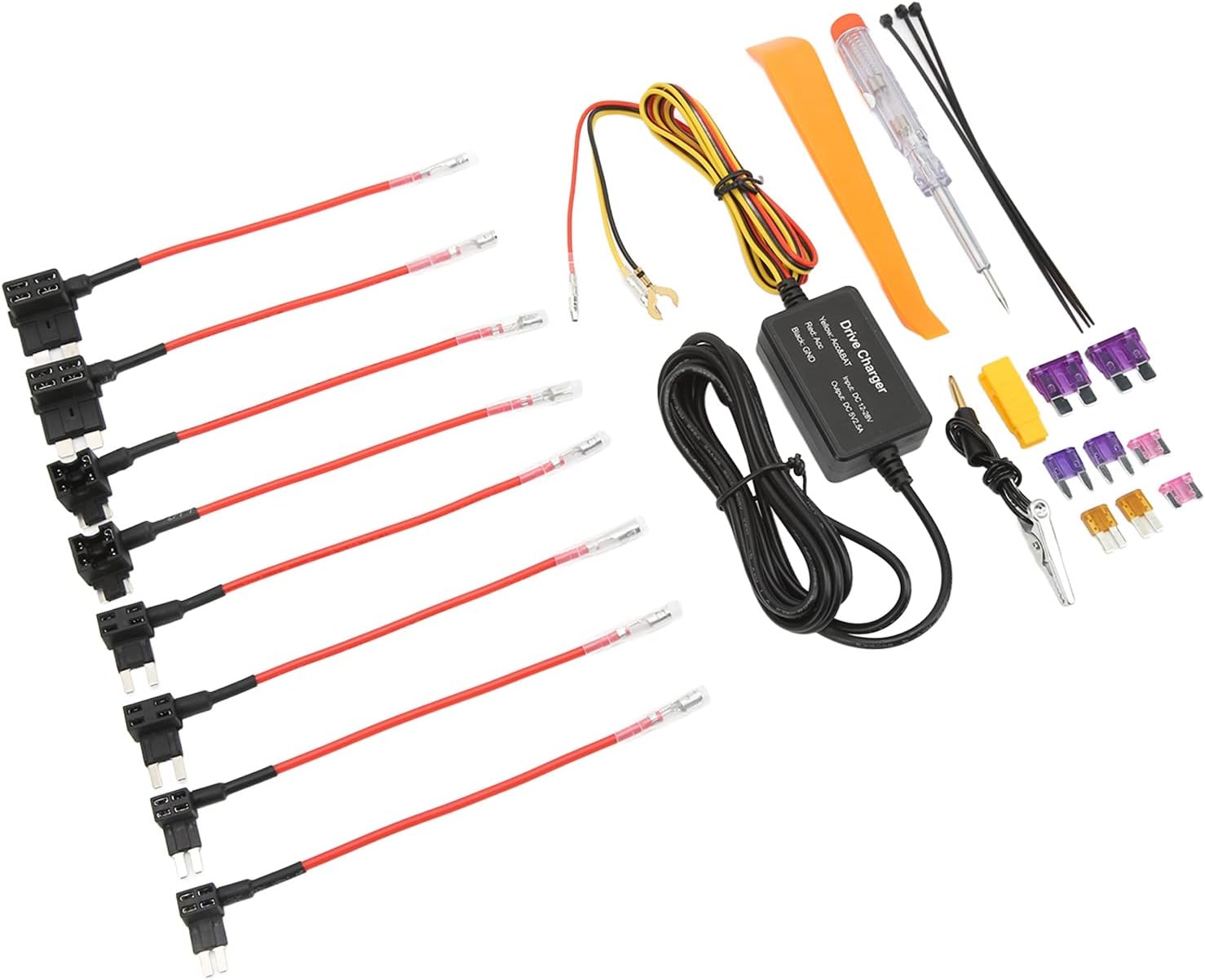 Dash Cam Hardwire Kit, with Overheating ABS and Rubber Hardwire Kit for GPS Navigator (TYPE C)