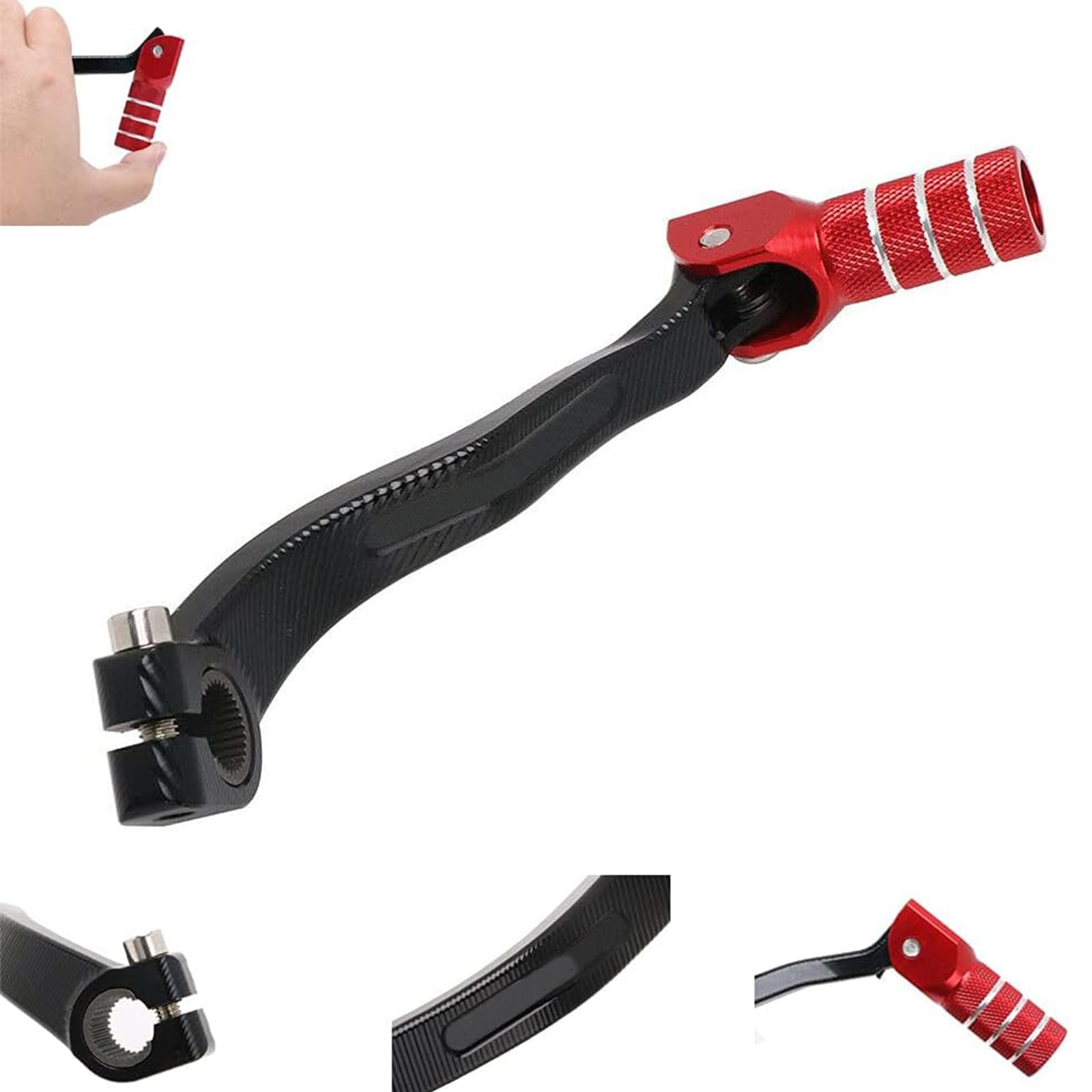 JFG RACING Cambio Marcia Moto,Leva del Cambio per Moto in Lega Pieghevole per CRF250R 2004-2009 CRF250X 2004-2015 CFR450R 2002 Pit Bike Dirt Bike (rosso)