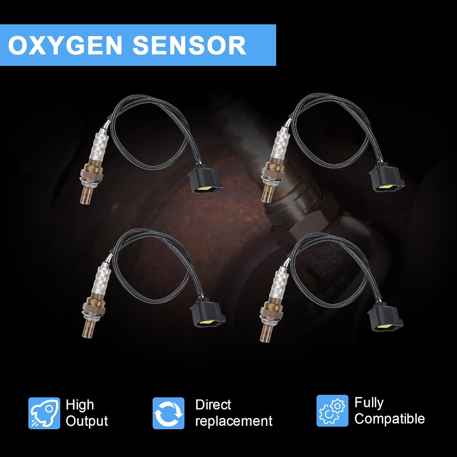 4Pcs Oxygen O2 Sensor Compatible with Chrysler 300 Aspen Pacifica Jeep Grand Cherokee Wrangler Dodge Challenger Charger Durango Magnum Ram 1500 2500 3500 2003 2004 2005 2006 2007 2008 09 10 11 12 2013