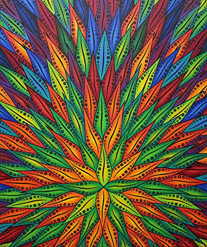 Tableau moderne Floraison de couleurs 46x55 cm pour mur vide