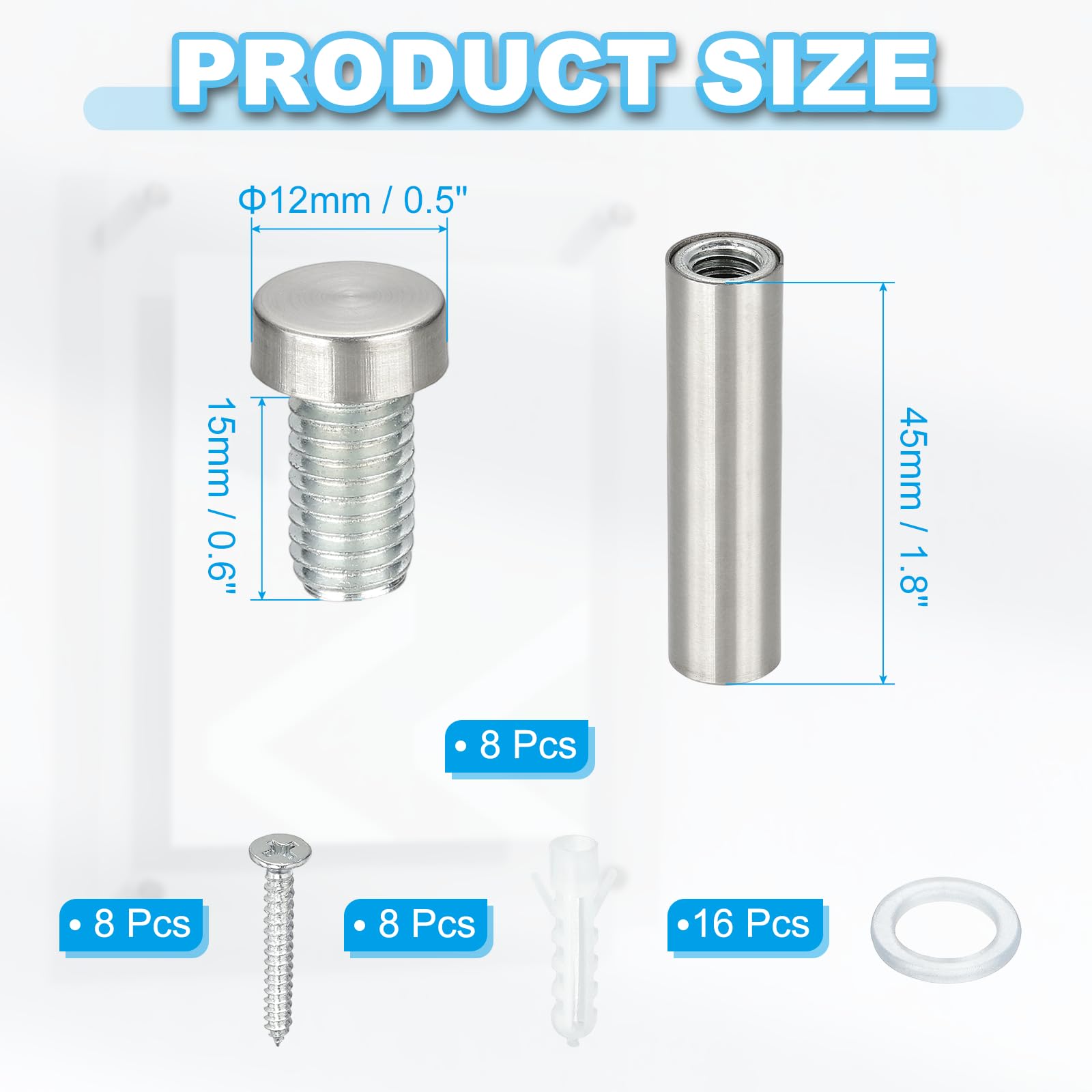 PATIKIL 1/2" x 2" Standoff Screws - Image 2
