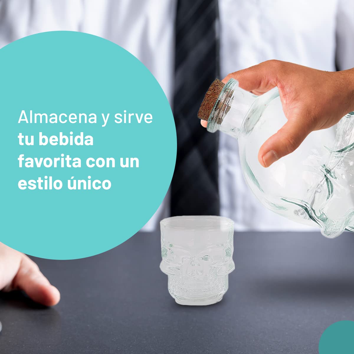 Licorera - Une carafe crane 850 ml + 2 verres crane