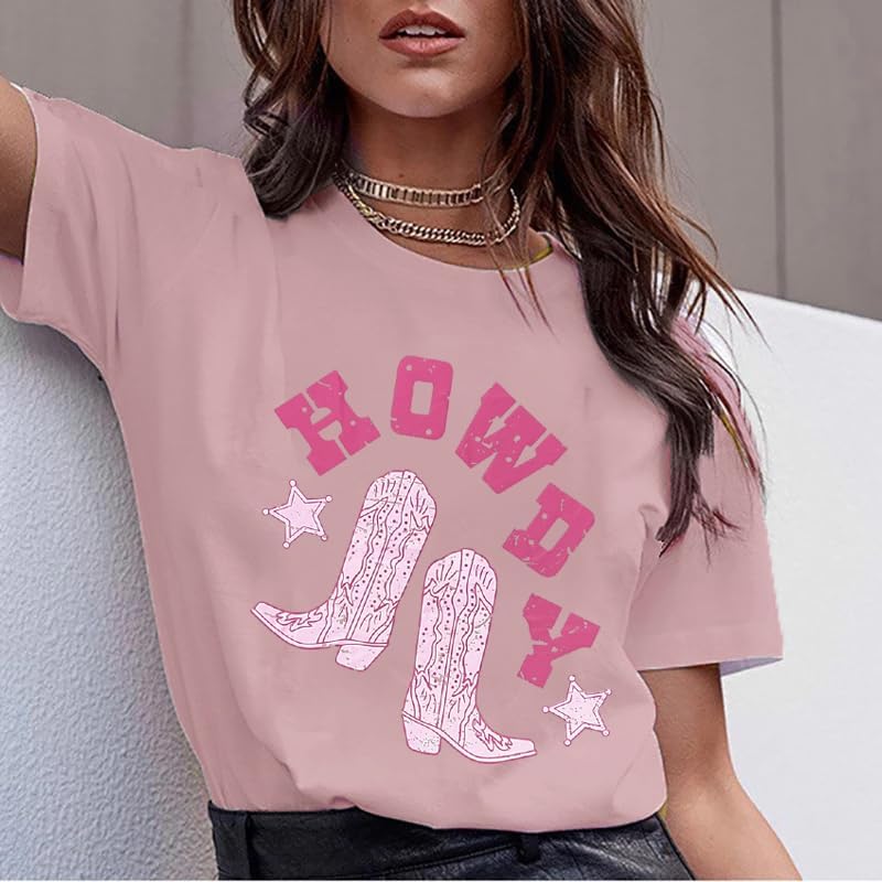 Howdy Shirt for Women Vintage Rodeo Cowgirl Graphic T-Shirt Western Country Concert Tee Tops - Image 3