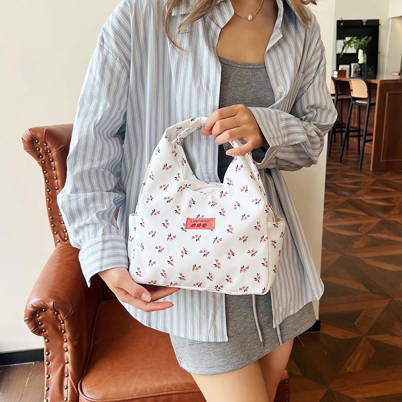 Fashion Small Florals Women's Handbag Floral Wrist Bag Large Capacity Spring Outing Handbag for Work Travel Office Party Shop2