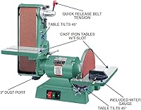 Vista 2 de Grizzly Industrial G1276-6" x 48" - Lijadora combinada de disco de 12" (1725 rpm)