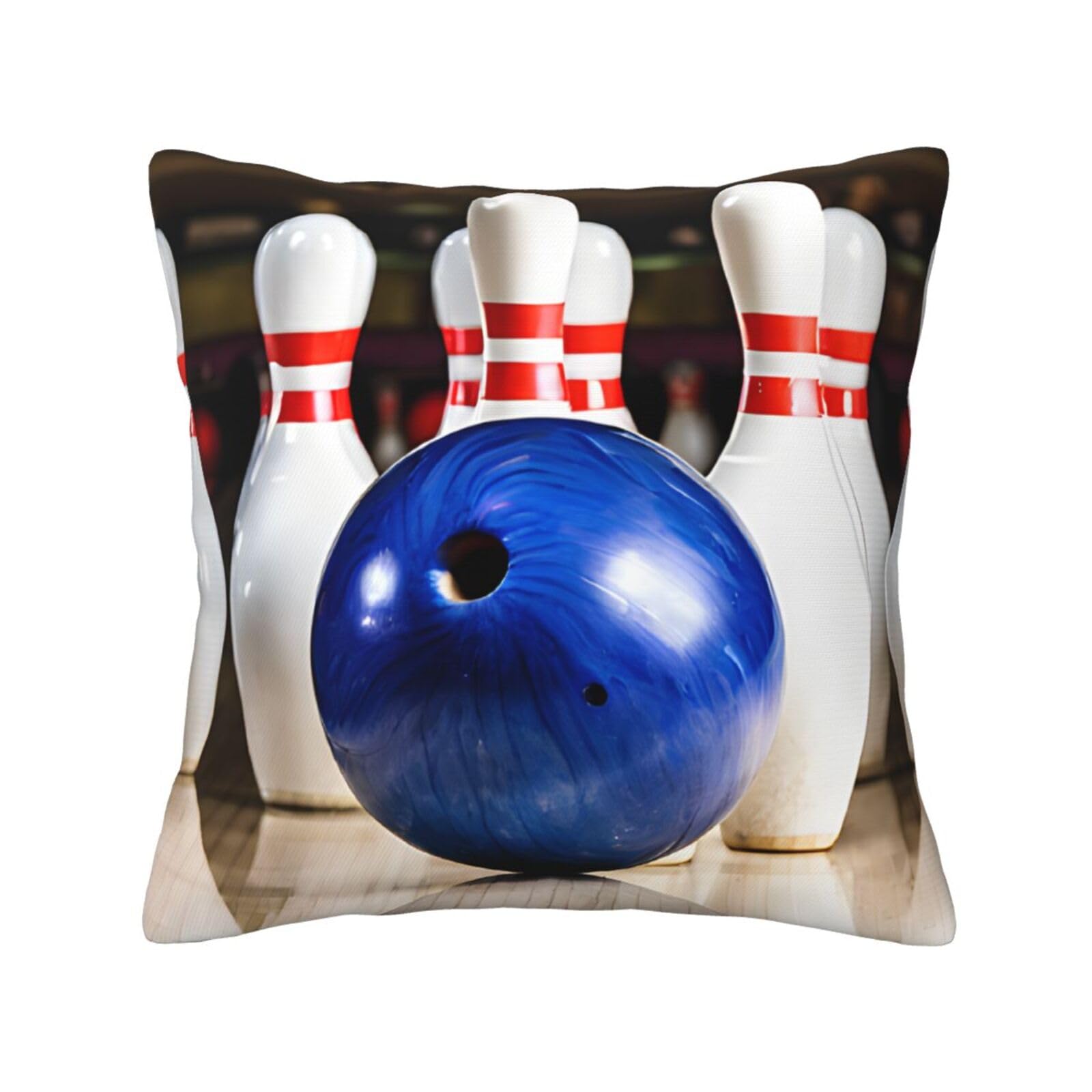 LHFIOHIRG (bowling) Decorative Throw Pillow Covers Double-Sided Printed Cushion Covers for Sofa, Couch, Bed, and Home Decor 40 x 40cm