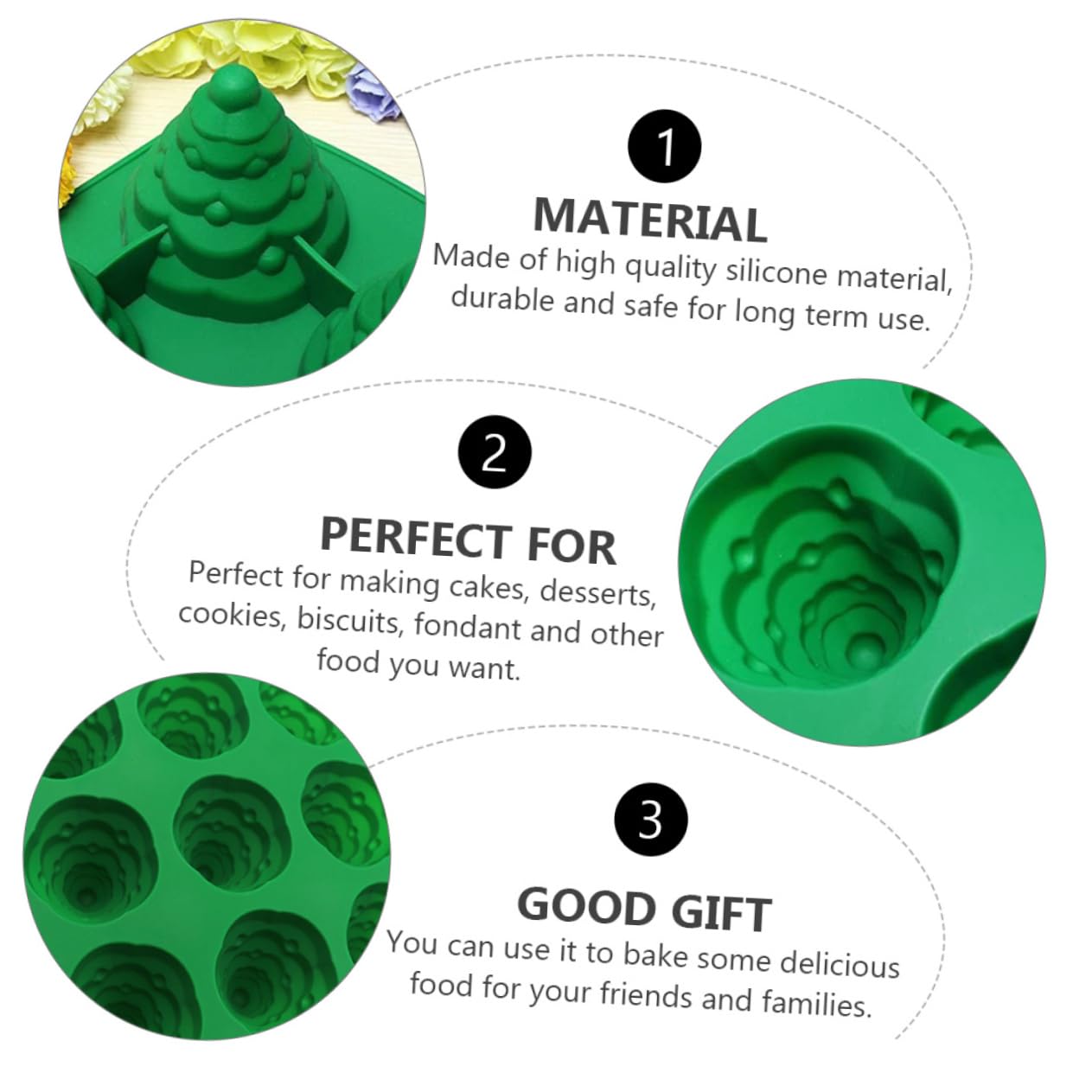 Amosfun 2 Pz Stampo Per Torta Albero Di Natale Comodo Stampo Per Caramelle Strumento Di Cottura Formine Per Biscotti Il Sapone 3d Modella Il Natale Gadget Da Forno Silicone Alimentare