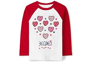 Boys Girls Valentines Day Shirts Raglan Long Sleeve Monster Truck Dinosaur Candy...