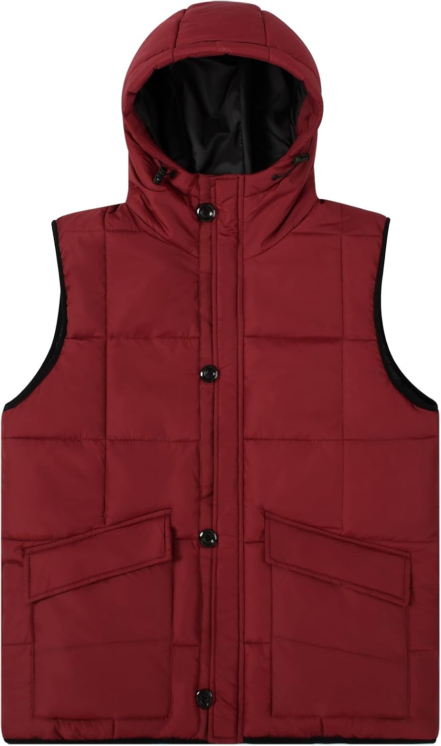 MADHERO Men’s Puffer Vest with Hood Water-Resistant Winter Puffy Vests Outerwear