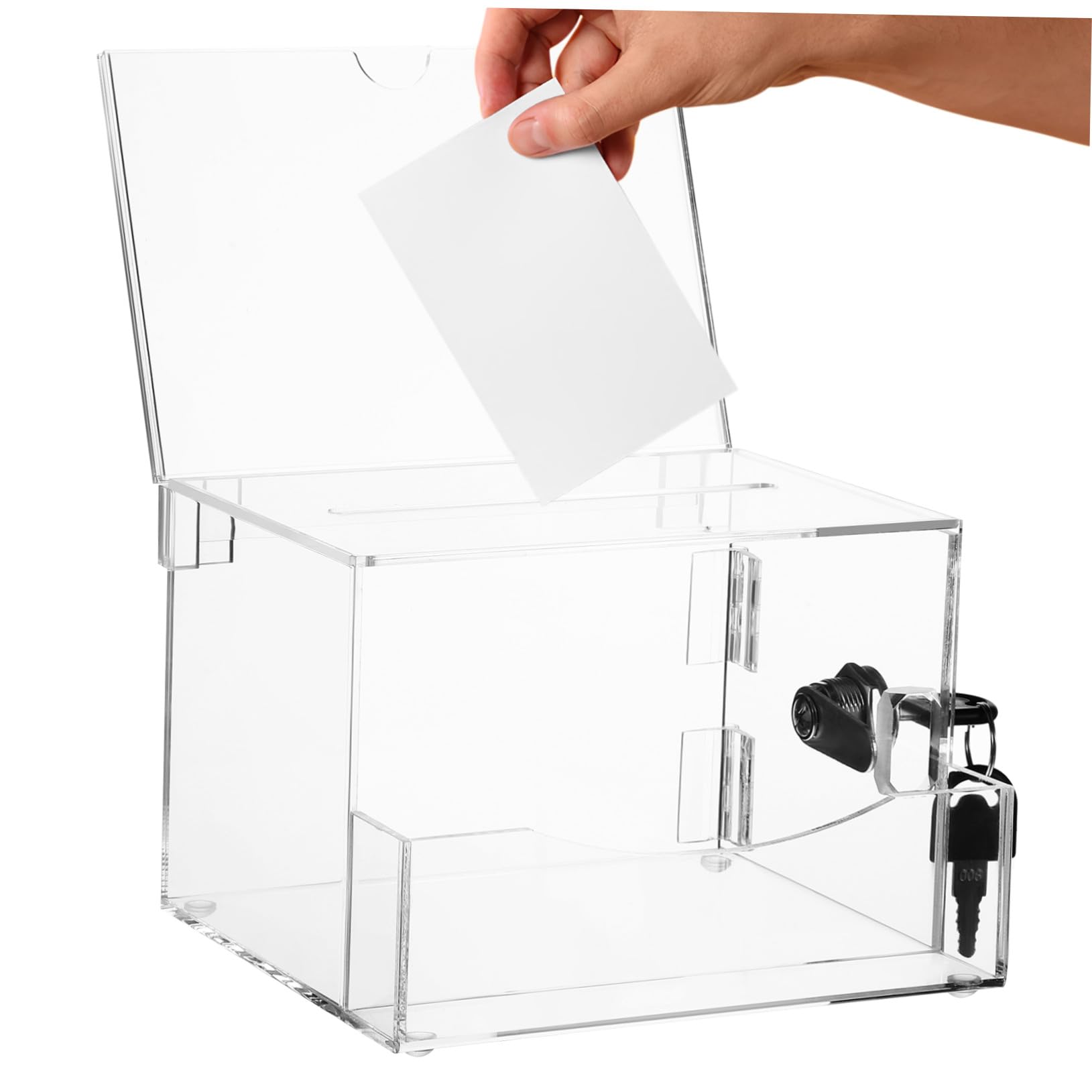 PLAFOPE Transparente Spardose Transparent aus Acryl mit Großem Fassungsvermögen Sicherer und Langlebiger Öffentlicher Briefkasten für Spendenaktionen und Vorschlagsbox