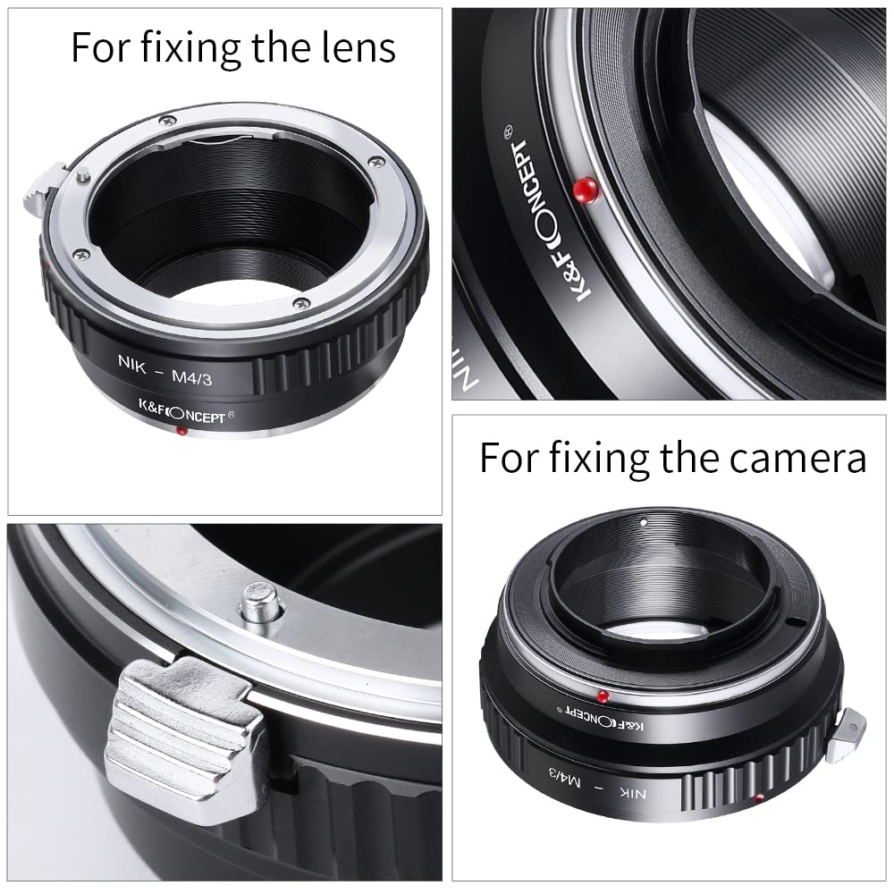 K&F CONCEPT Compatibile con Nikon AI Lente per Micro 4/3 Adattatore di obiettivo per Micro 4/3 M4/3 G1 GH1 GH2 GF1 Compatibile con Compatibile con Olympus Compatibile con Panasonic Camera