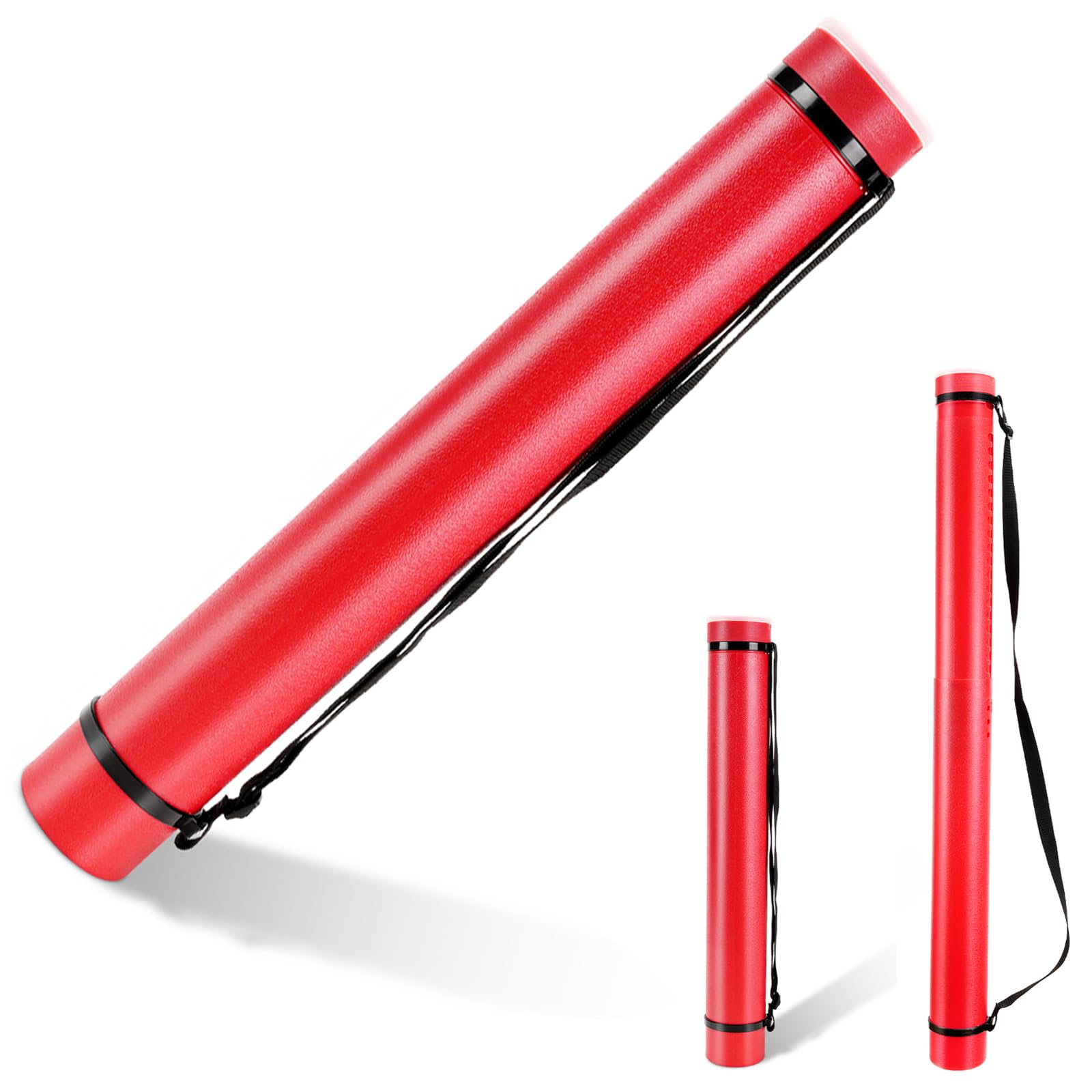 DEWEL Document Tube,Plastic Expanding Poster/Art/Document Storage Tube 24.5 to 40 inches Adjustable with Carrying Strap Waterproof and