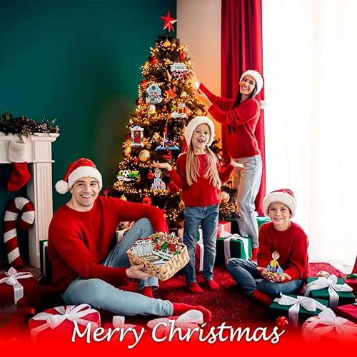 Miniatura 5 de Adornos de Navidad personalizados con diseño de muñeco de nieve, decoración de árbol de Navidad, regalos de reunión familiar para nietos, abuelos,