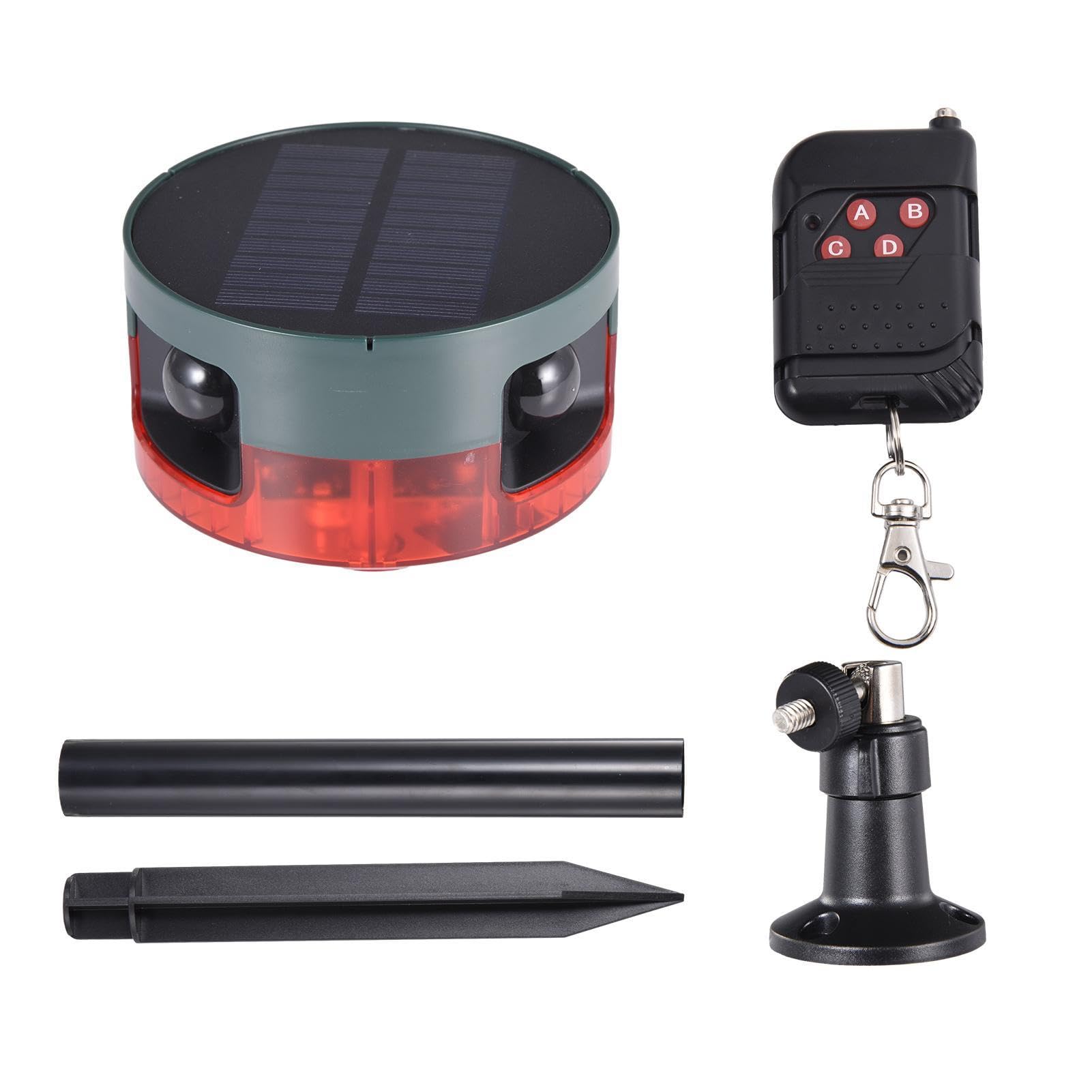 Alarma Detector de Movimiento | Luz Solar LED con Sensor de | Control Remoto - Sonido Fuerte Ajustable de la de Seguridad del Sensor de Movimiento Solar para la Planta de la