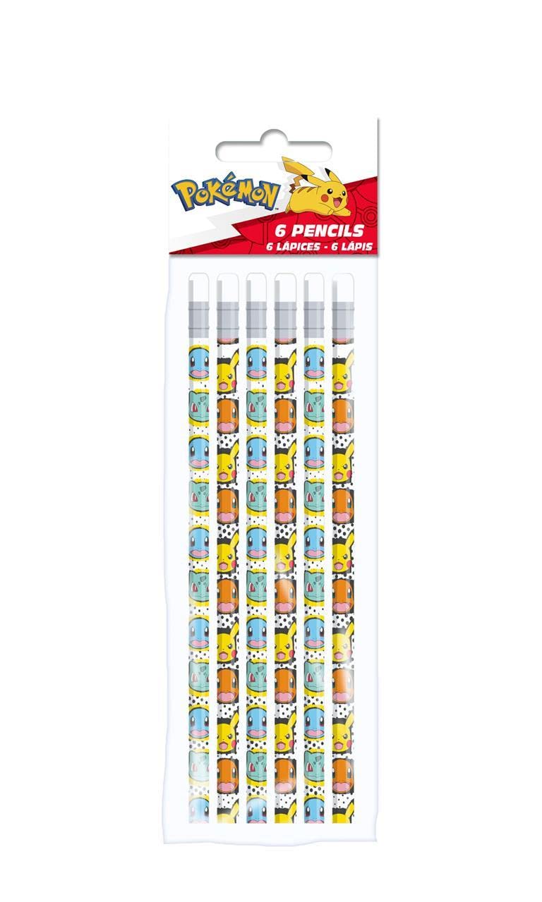 CYPBRANDS CYP - Set of 6 Pencils C/Pokemon Rubber, Colour, 6 Unit (Pack of 1) (GS-604-PK)