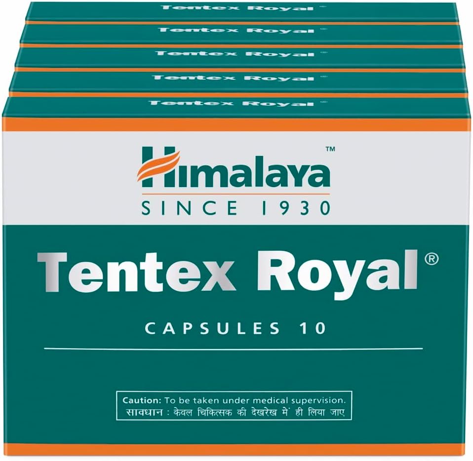 Himalaya Tentex Royal, 50 Capsules (10 * 5 strips) |Helps Improve Performance |Increases Energy |Ensures Satisfaction