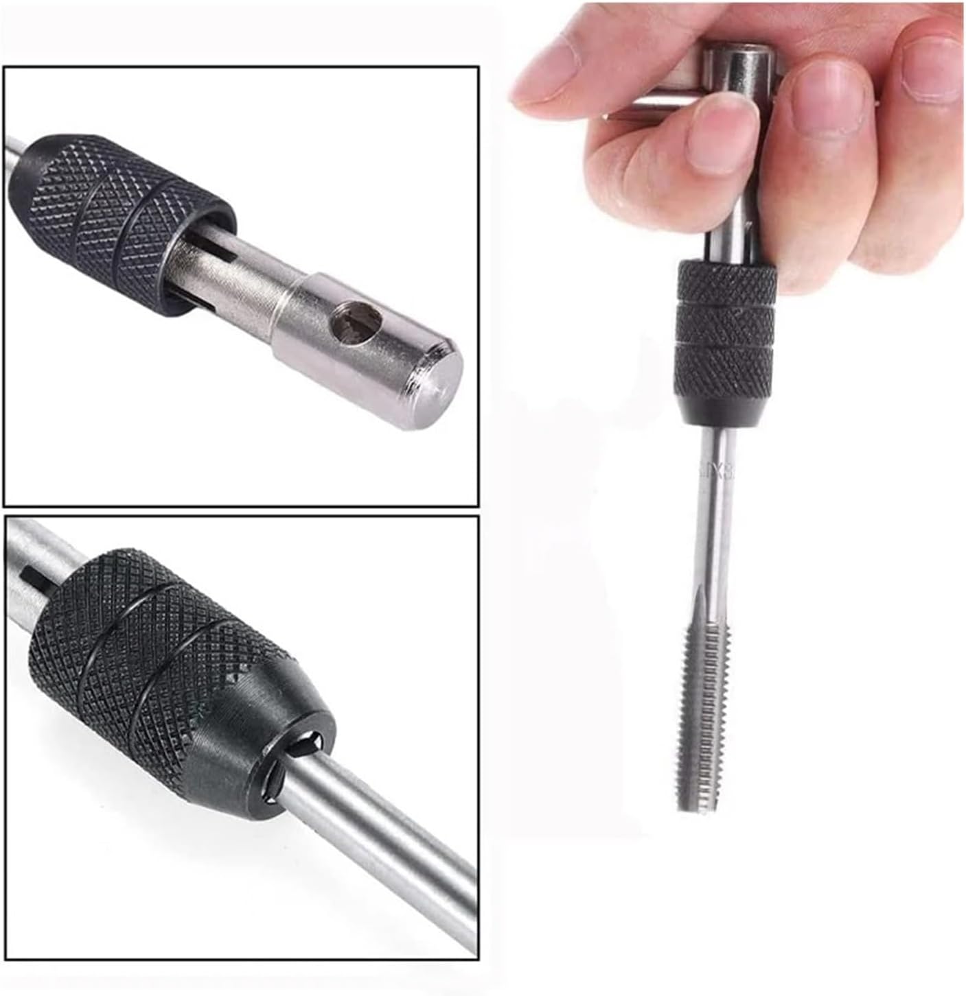 T-Handle Ratchet Tap Holder Wrench Set Professional Hand Tapping Tools M3 M4 M5 M6 M8 Machinist Repair Screw Thread Drill Bit