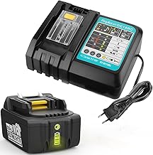 Energup BL1840 18V 4.0Ah Replacement Battery + Charger for Battery BL1815 BL1830 BL1840 BL1850 DC18RA DC18RC