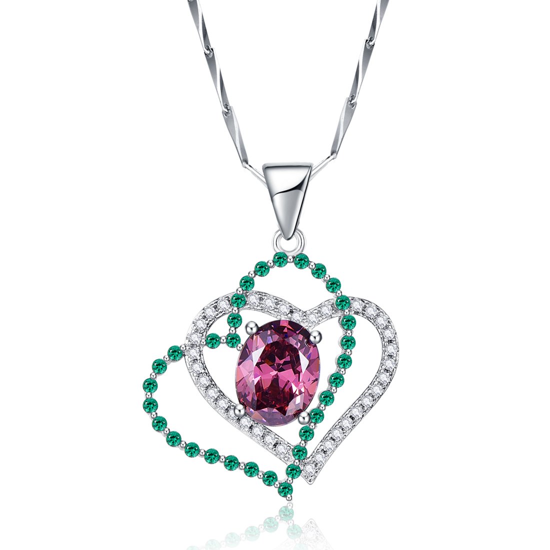 Merthus'Merthus Heart Necklace for Women, Sterling Silver Necklace Chain Length 18'' Trendy Christmas Jewelry Gifts'