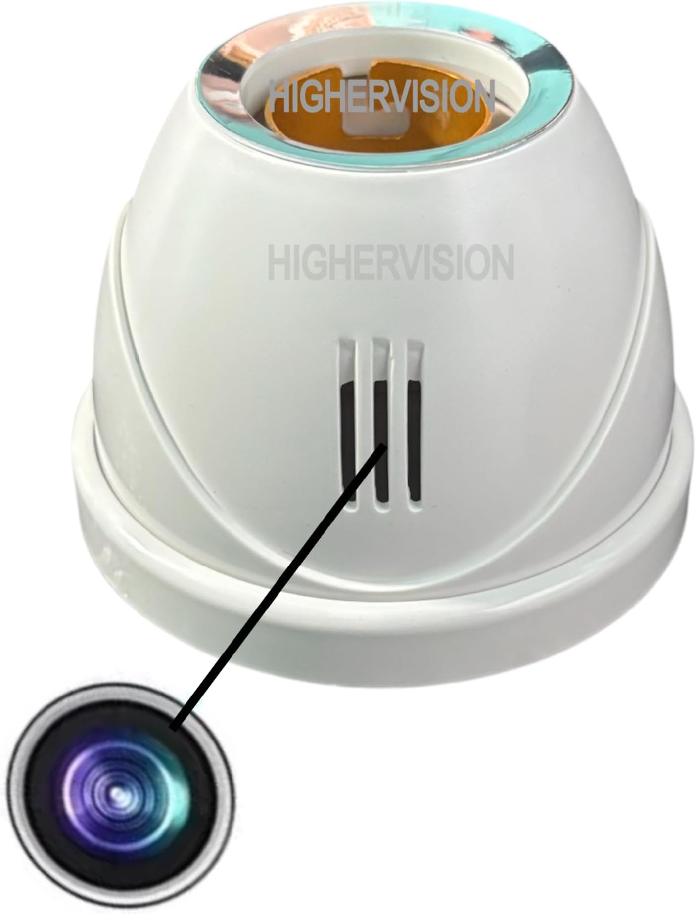 HIGHERVISION HD WiFi 1080P Spy Bulb Holder Camera Hidden Socket Camera Mini Security Secret Nanny Cam with Live Audio & Video Recording