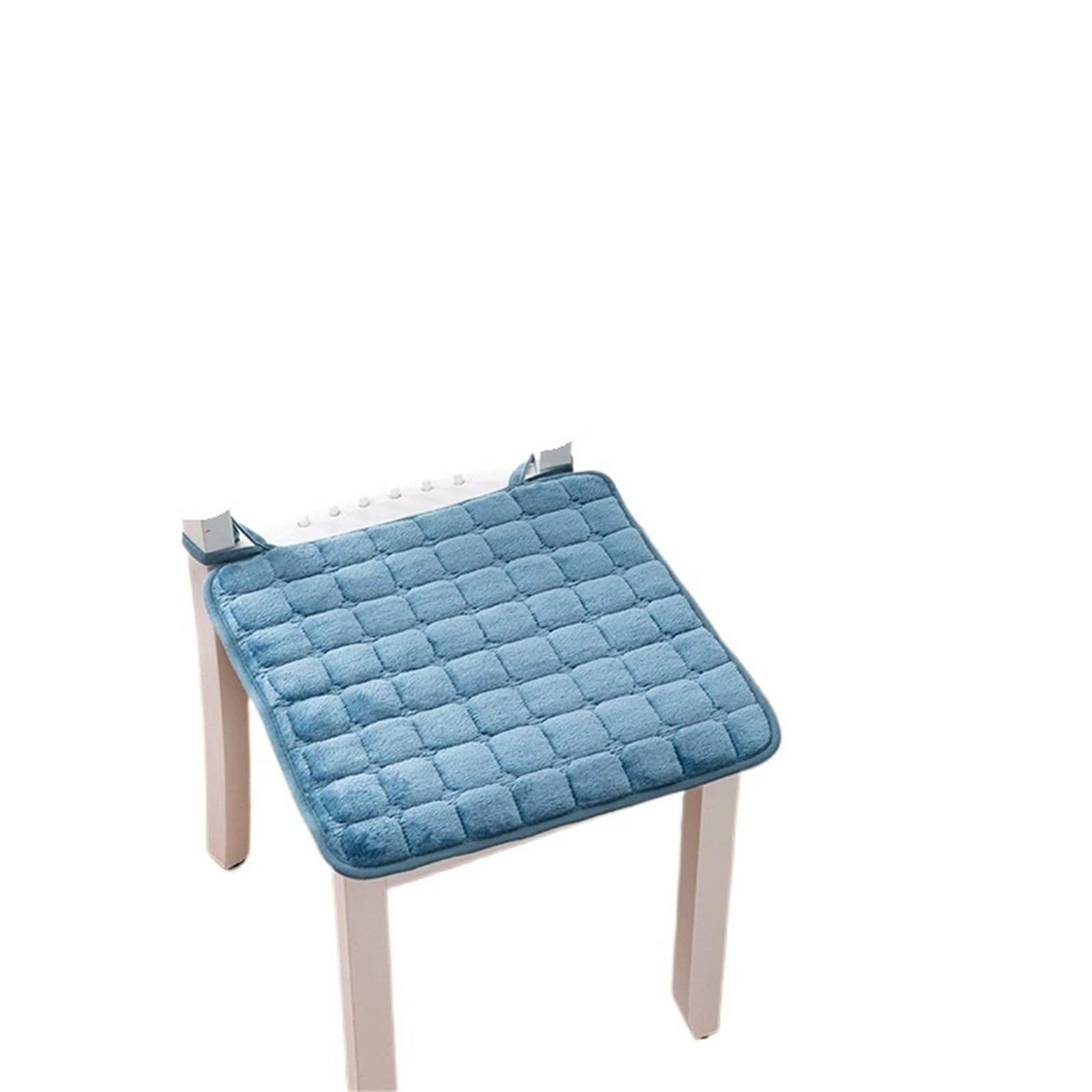GIJMZY Flannel Solid Color Seat Cushion Winter Plush Thickened Office Chair Autumn Warm Soft Strapped Cushions(COLOR 9,40x40cm)