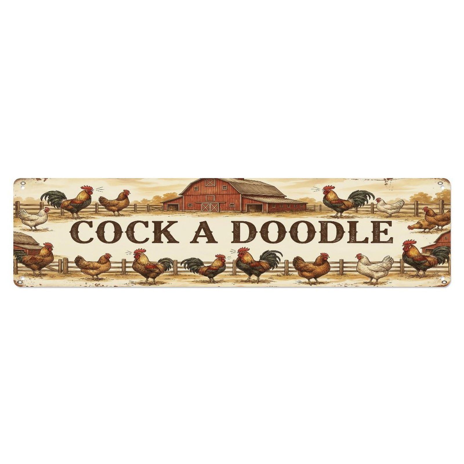 Xanthor Style Metal Tin Sign Vintage Yard Crow Cock Farmhouse Funny Cock Backyard Farm