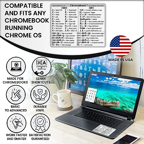 Adhesivo con Atajos para Chromebook 3 x 2.4 in miniatura 2