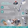 MIAOHUI Blue Zenbody Shower Head with Filter Beads, 3 Modes Showerhead with On Off Switch, Handheld Eco Water Spa Shower Head with Hose, Adjustable Bracket, Self-adhesive Holder