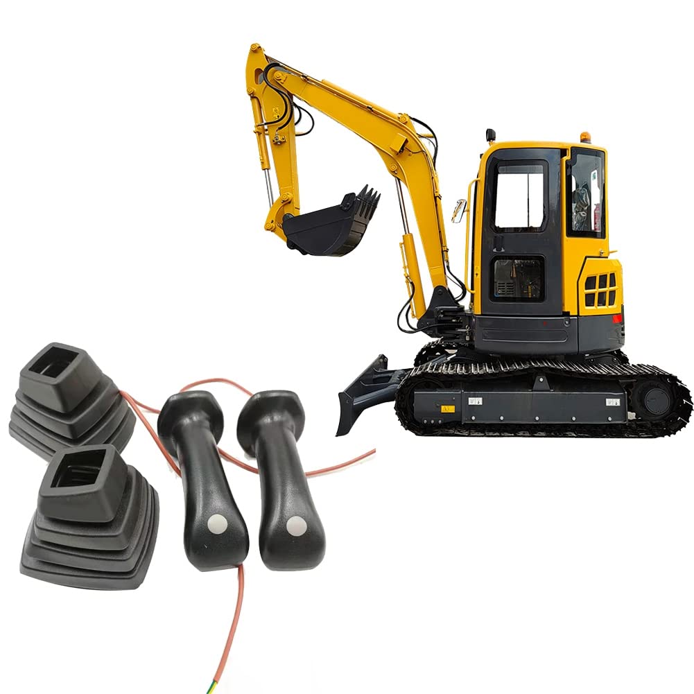 1 ensemble L+R Excavatrice Joystick Assy Gears Poignée avec couvercle anti-poussière Pièces de rechange Convient pour Rexroth Yuchai LOVOL Longgong- 55/60/65/75-8/80