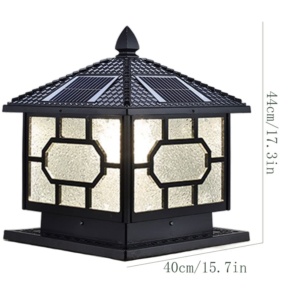 Wodoodporna zewnętrzna lampa solarna IP55, retro, kolumna podwórka, LED, 2 kolory, możliwość ściemniania, dekoracja ścienna, lampion na drzwi do ogrodu willi