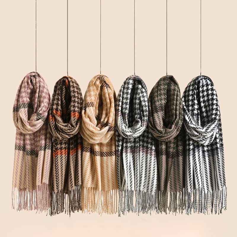Miękki Szal Kobiety Tartan Szalik Wrap Długie Tassel Kobiet Foulard Casual Ciepła Tłumik Moda Długi Stule Dla Prezent Szalik Na Co Dzień(L)