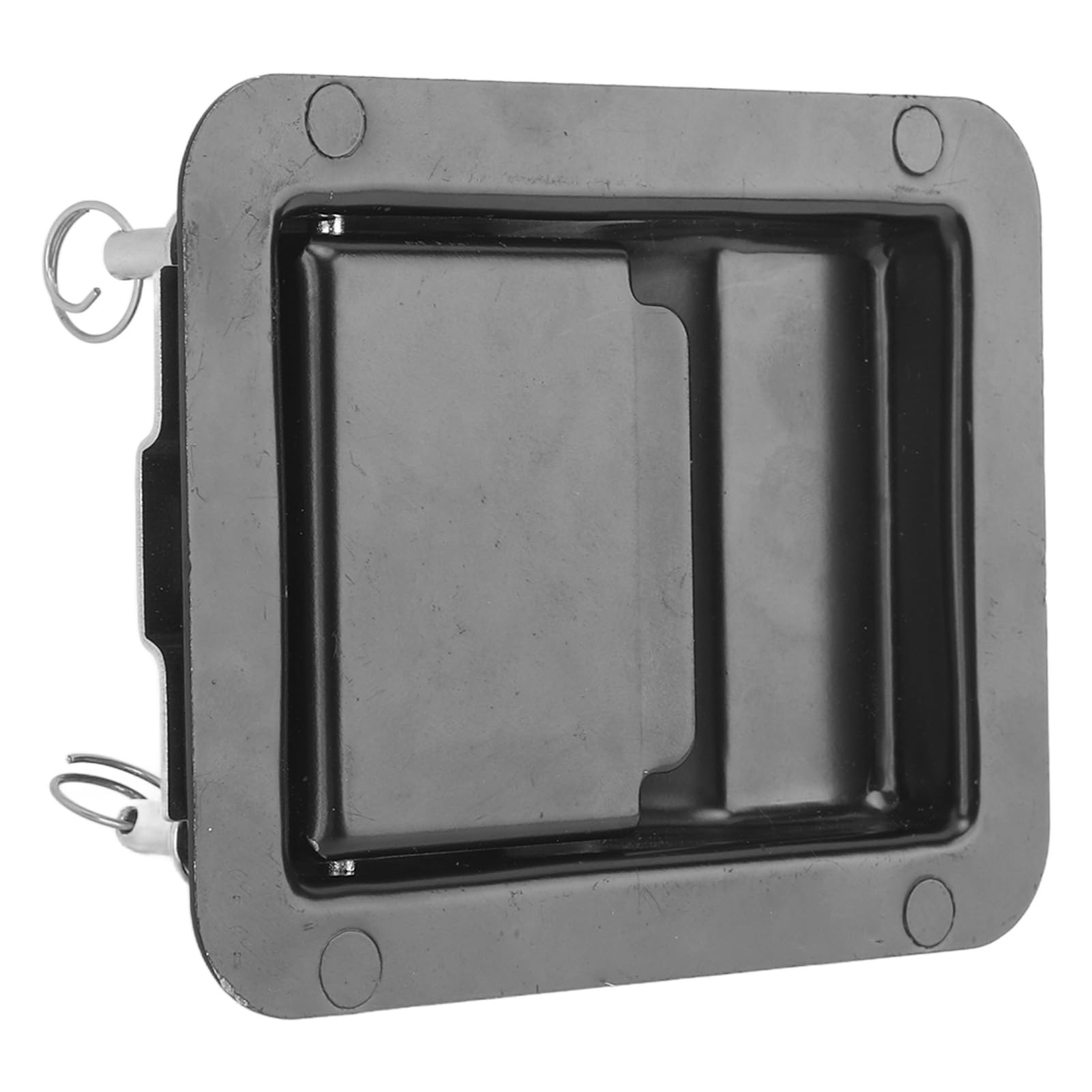Zatrzask do skrzynki narzędziowej RV 140 x 108 mm Blokada drzwi łopatkowych Kompatybilny z przyczepą kempingową Wbudowany schowek Srebrny (Czarny)