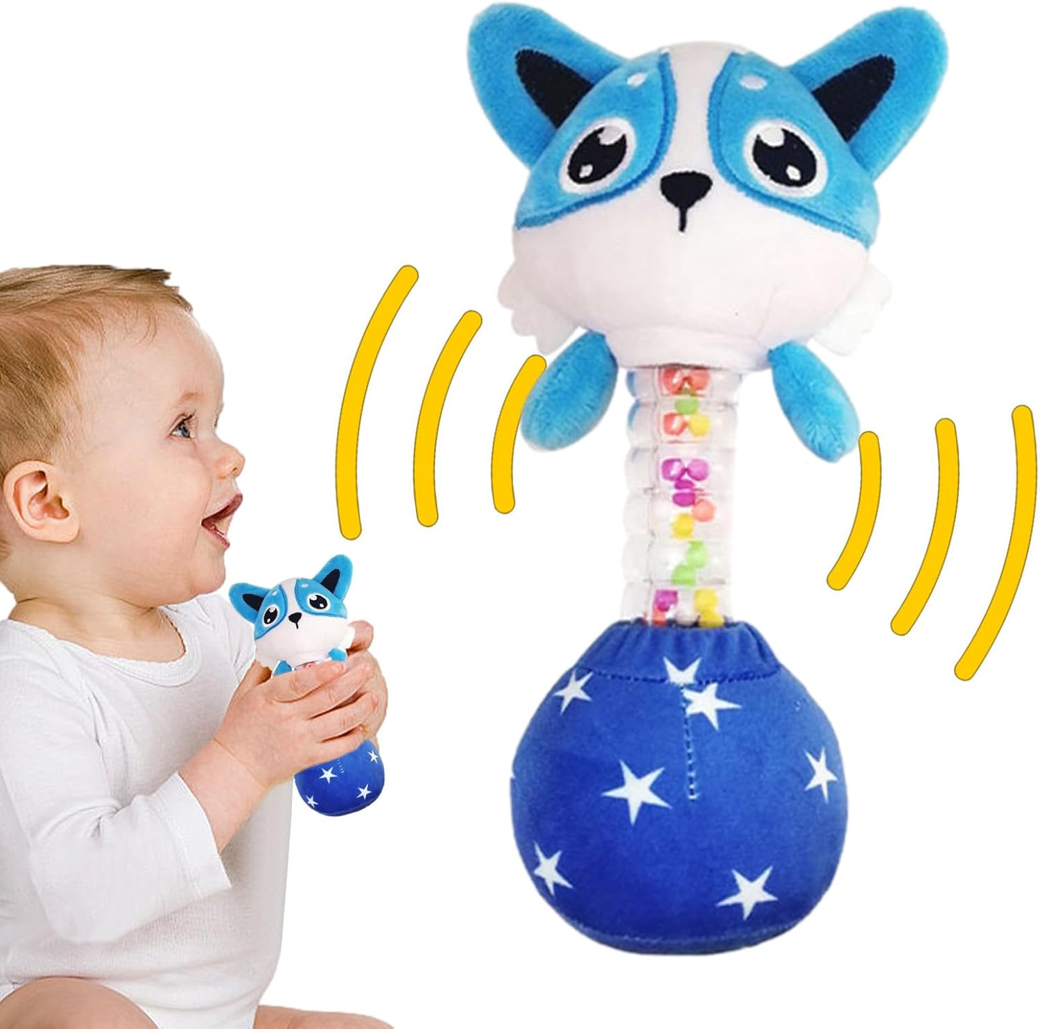 Amazon.co.jp: Soft Rattles for Toddlers | Plush Lovely Animal Design PP ...