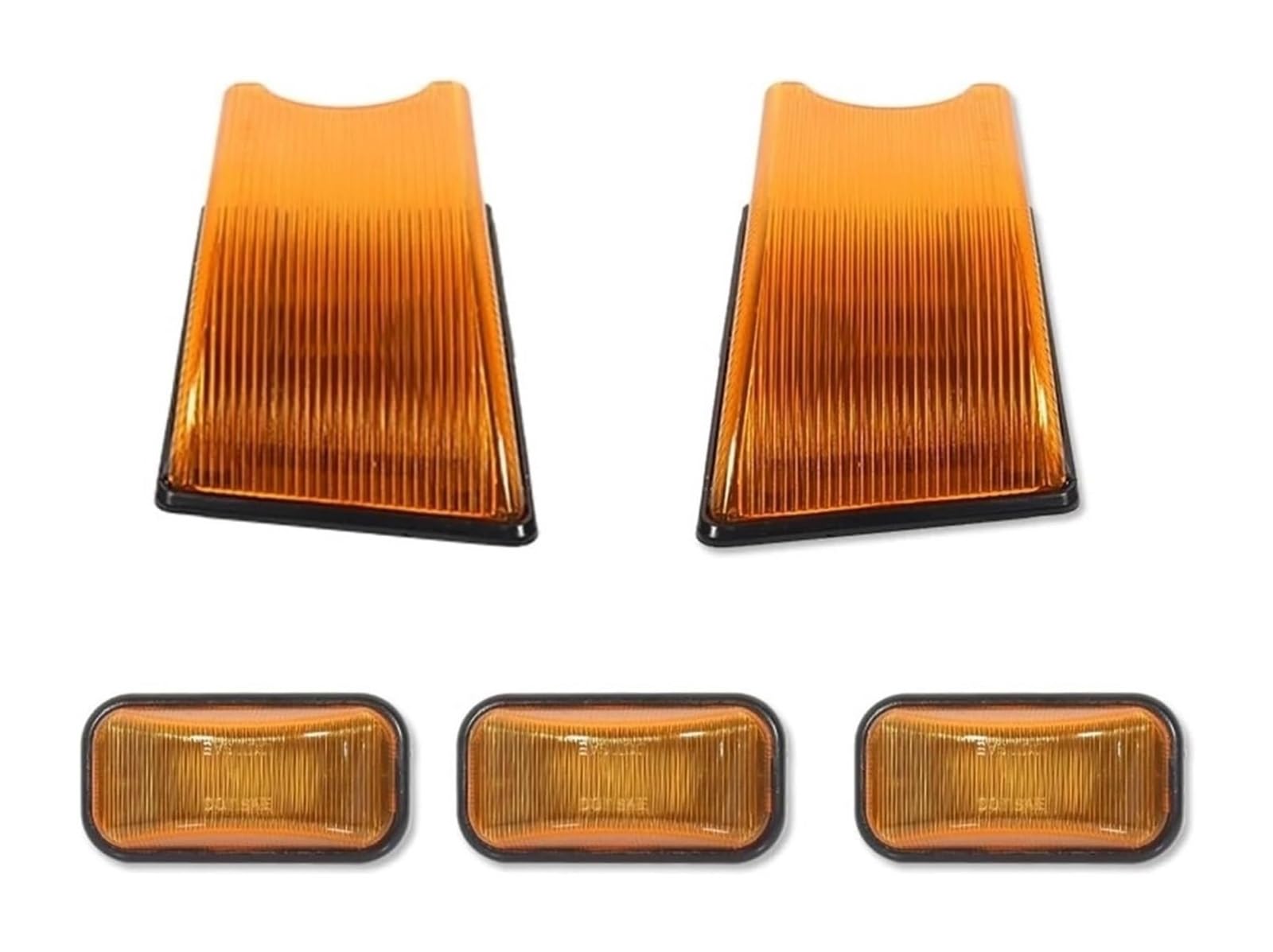 Dynamic Turn Signal Lights For Hummer H2 SUV/SUT 2003-2009 Car Front & Rear Cab Roof Marker Light Housings Amber Red Lamps Turn Signal Side Mirror Indicator(5pc No Bulb)