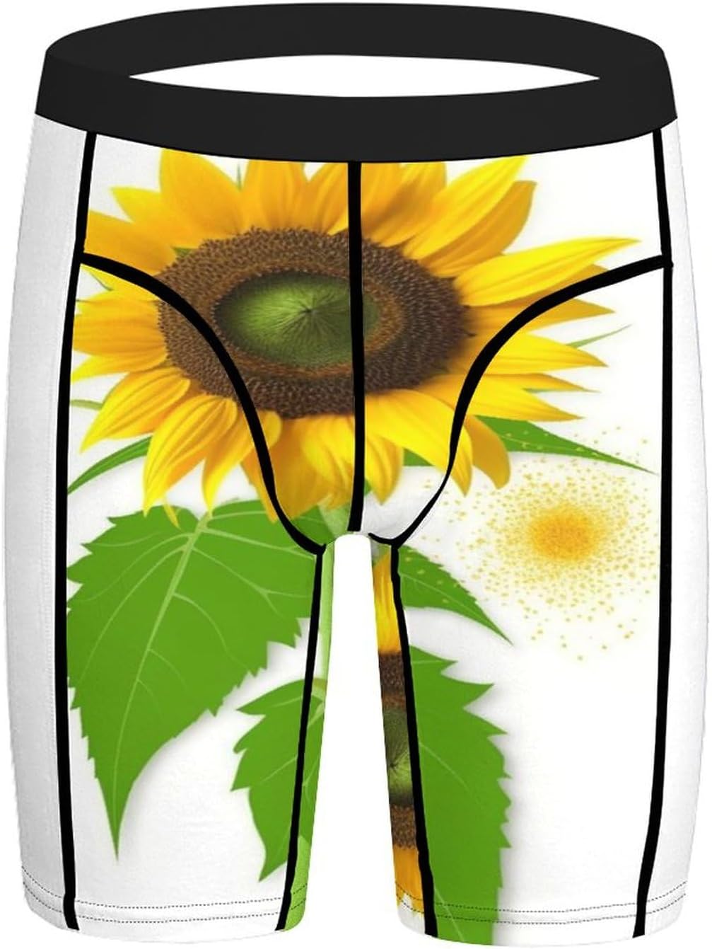 Sunflower and Weed Compression Shorts Men Spandex Sport Shorts Workout Performance Baselayer Underwear