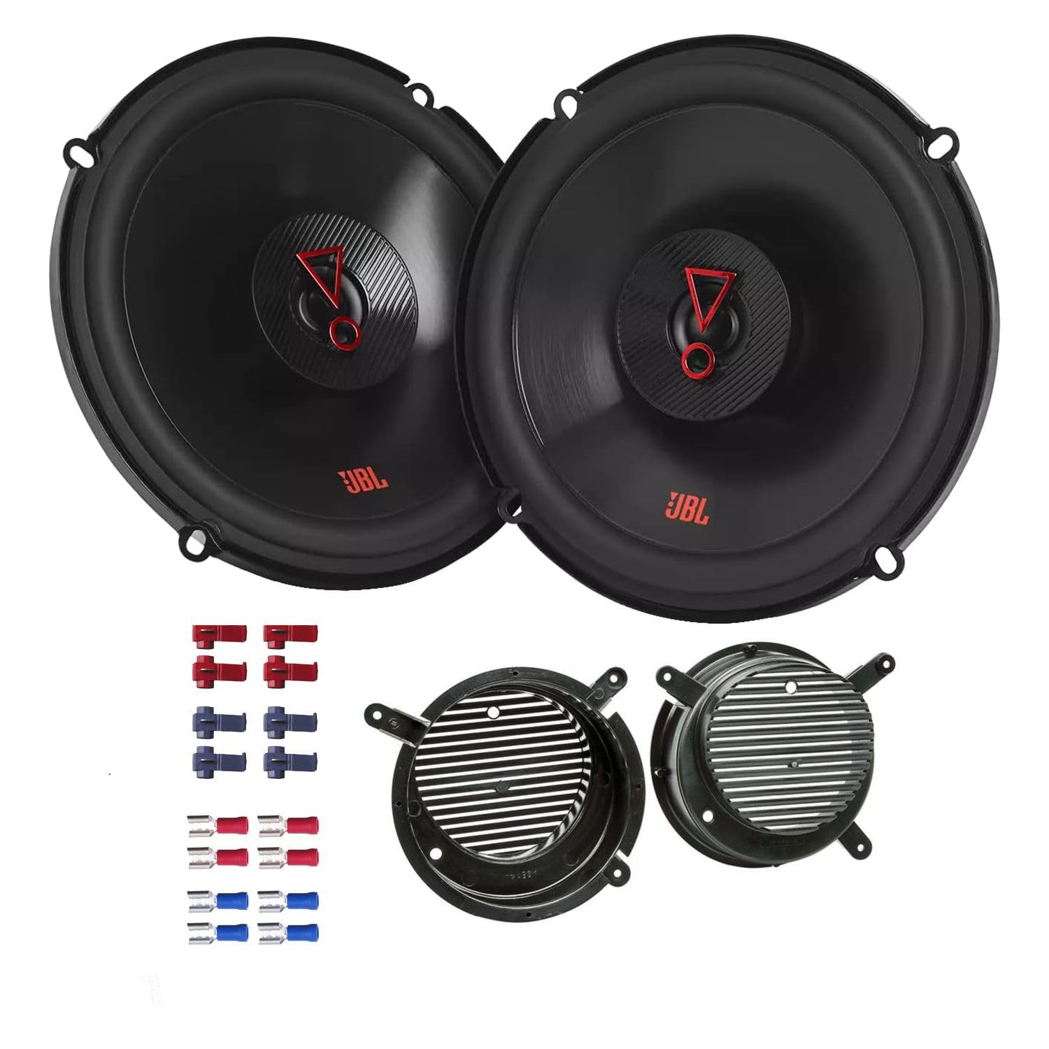 JBL Stage3 627F Lautsprecher mit Einbauset passend für Mercedes SLK-Klasse (R170) 1996-2004 Türen vorne 450W 165mm 2 Wege Koax