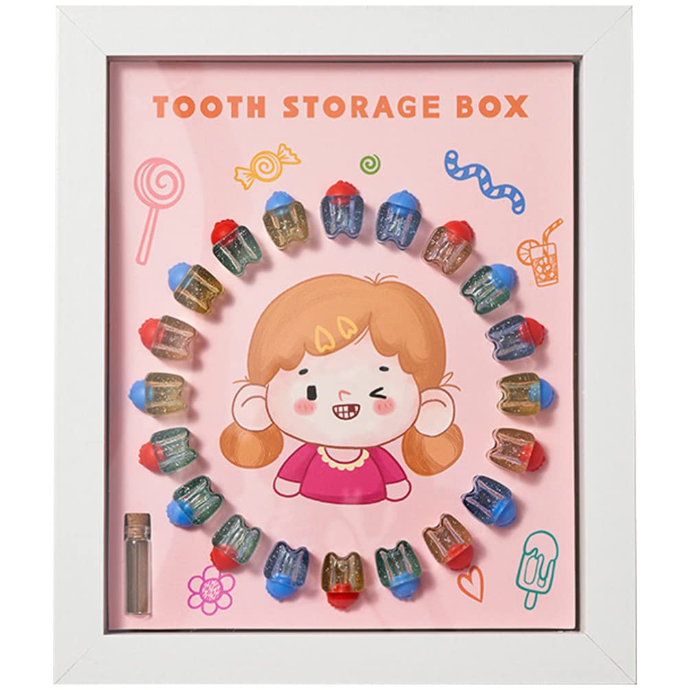 Kisangel 1ensemble Boîte à Dents De Lait Transparente Coffret De Rangement Pour Souvenirs Enfance Avec Cadre Photo Pratique Et Pour Garçon Fille