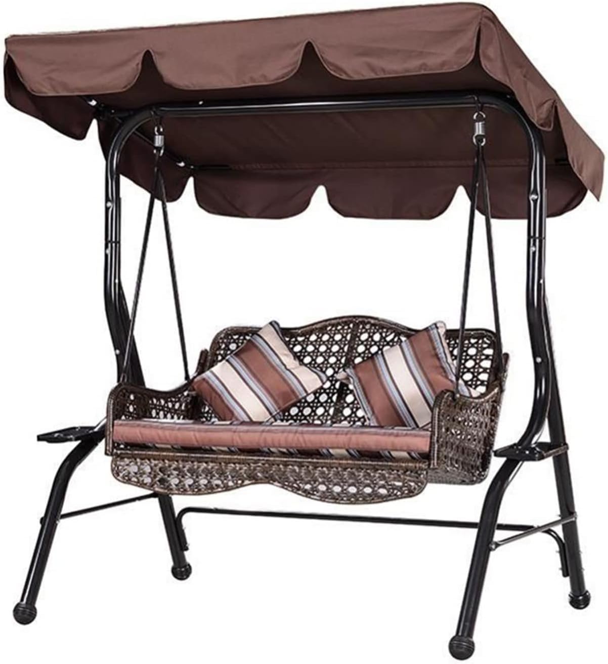 Toit de balancelle de jardin 3 places café pour un après-midi de détente ombragé