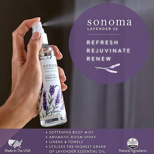 Miniatura 2 de Sonoma Lavender Spray de niebla, spray de almohada para rejuvenecer el sueño, que contiene aceites esenciales de lavanda, 4 onzas