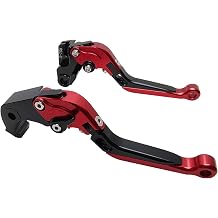 Brake Clutch Lever Set Replacement for ZX6R ZX6RR ZX636 2019-2025, Aluminum Adjustable Motorcycle Brake Handle Extendable Long LeversBlack Red