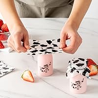 Vista 5 de Restaurantware Envolturas para tarros de yogur de 4.5 x 4 pulgadas, 500 unidades con bandas de goma para recipientes de pudín, desechables