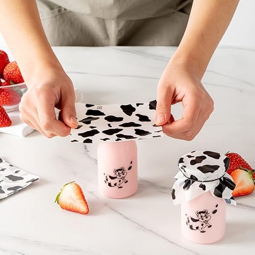 Miniatura 5 de Restaurantware Envolturas para tarros de yogur de 4.5 x 4 pulgadas, 500 unidades con bandas de goma para recipientes de pudín, desechables,